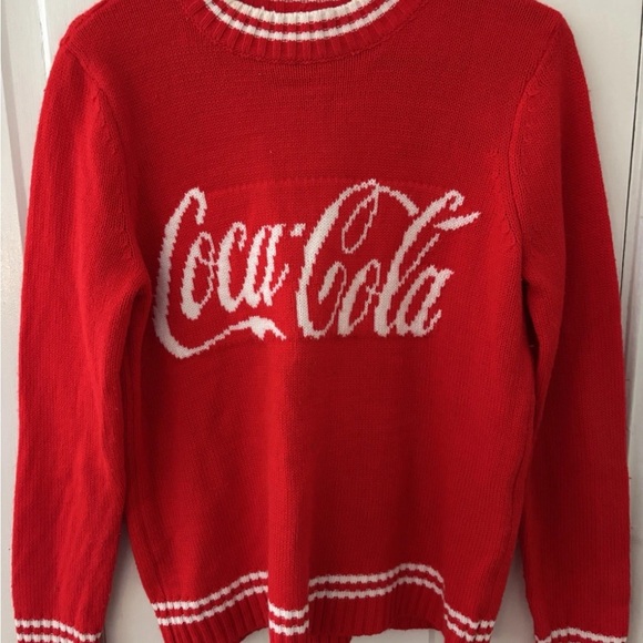 Coca Cola Sweaters - Coca Cola Red Knit Crewneck with White Logo